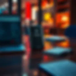 A Trezor Safe 7 device on a table with a laptop and a notepad, symbolizing cryptocurrency security