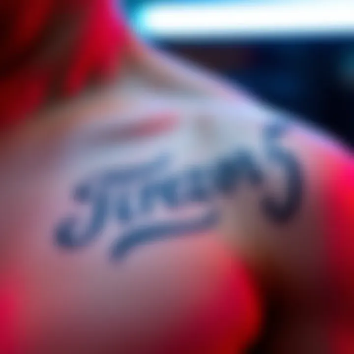 A close-up of a unique tattoo featuring a seed phrase design on skin, showcasing creativity