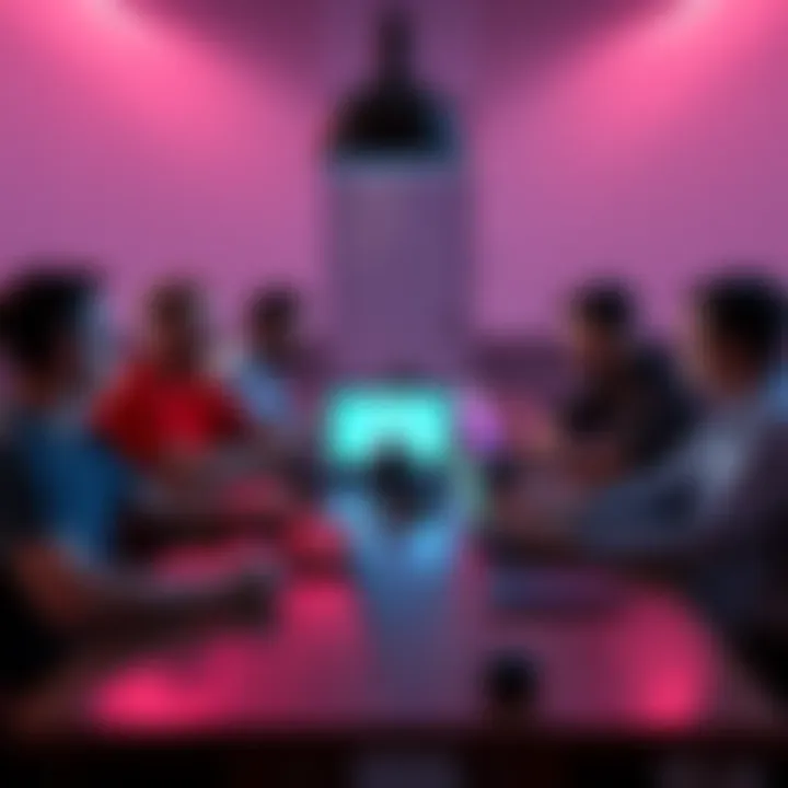 Trezor Wallet Discussion A group of people discussing experiences with Trezor hardware wallets at a table with laptops and devices