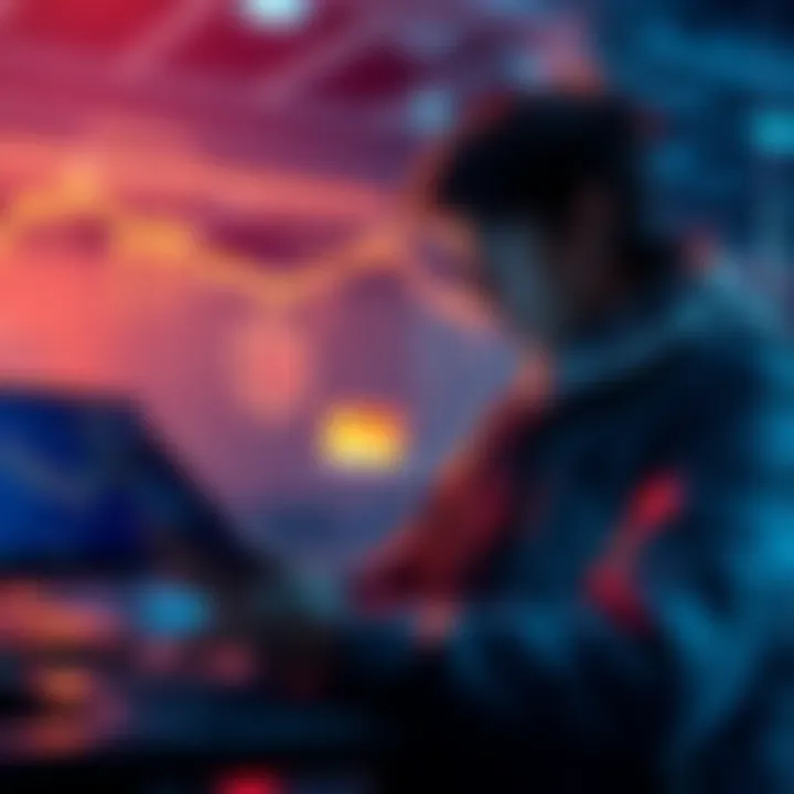 A person examining their Trezor wallet with a laptop, highlighting security measures, and cryptocurrency assets