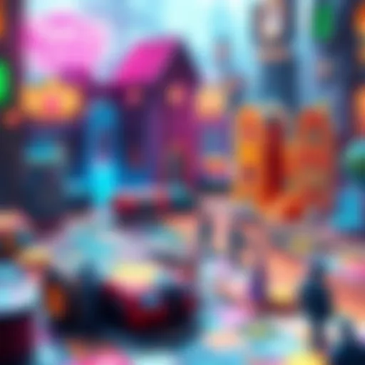 Colorful game board showing Triple Match City with matching tiles and characters