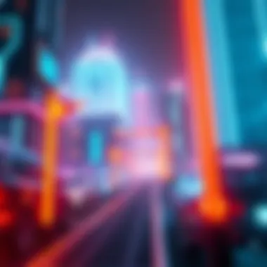 A vibrant scene from TRON Legacy, showcasing bright neon lights and futuristic cityscape, highlighting its stunning visual effects.