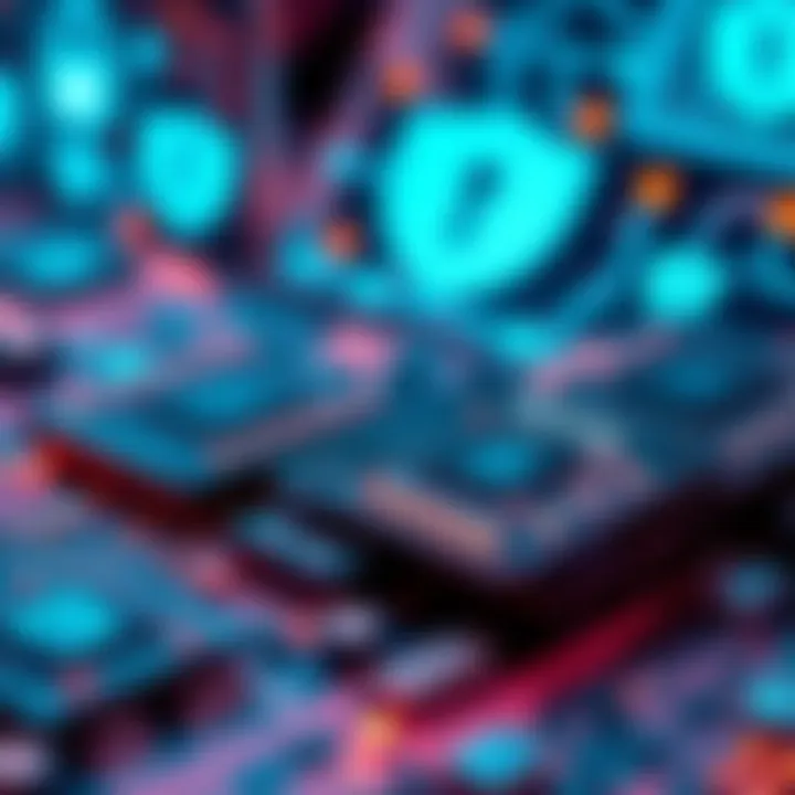A close-up view of Tropic 01 chips with a digital background showing security icons, indicating a focus on upgrades and vulnerabilities related to Safe 7.