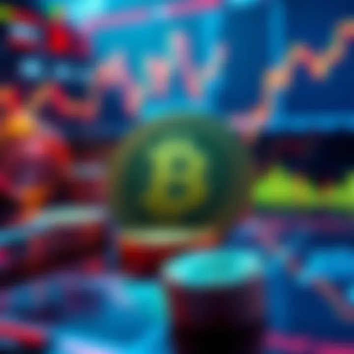 Trump Coin in Market Discussion A digital representation of the Trump coin surrounded by charts and market analysis, symbolizing its relevance in the crypto market