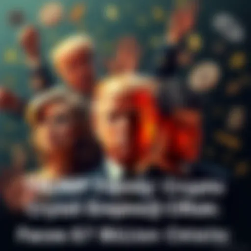 A visual representation of financial turmoil, showing a distressed family amidst cryptocurrency symbols and dollar signs, reflecting allegations of corruption and self-dealing.