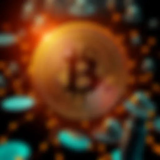 Visual representation of a stablecoin linked to Tether's blockchain, highlighting financial connections and legislation ties, with a focus on money and politics.