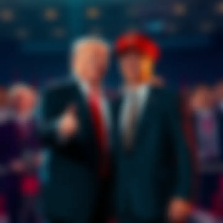 President Trump standing next to Binance founder CZ, celebrating the pardon in front of a crowd