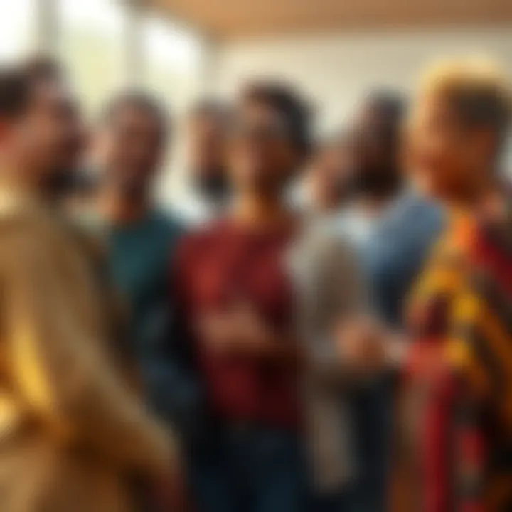 A group of diverse people sharing a moment of hope and connection, highlighting the importance of trust and belief in personal relationships.