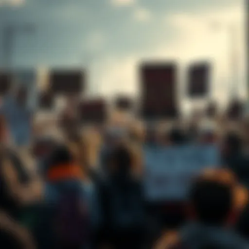 A group of people gathered at a rally, holding signs related to the TRVE ARYANS movement, expressing their beliefs and ideologies.