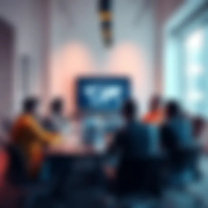 Members of the TS team discussing strategies and collaborations in a meeting room