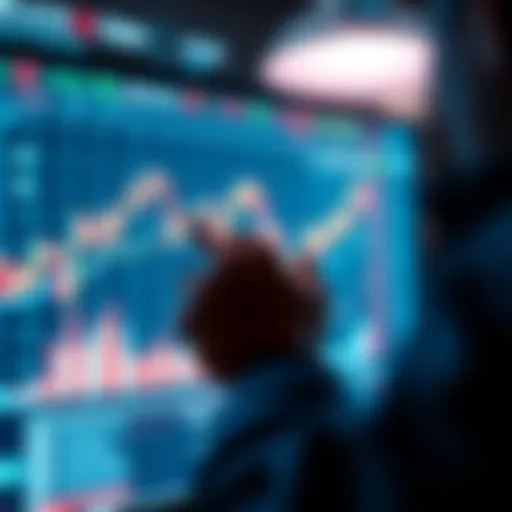 A person looking at a digital currency chart on a screen, symbolizing Turkey's decision to stop taxing cryptocurrency transactions.