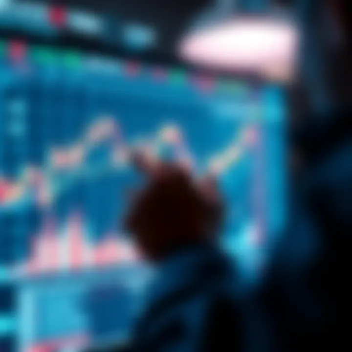 A person looking at a digital currency chart on a screen, symbolizing Turkey's decision to stop taxing cryptocurrency transactions.