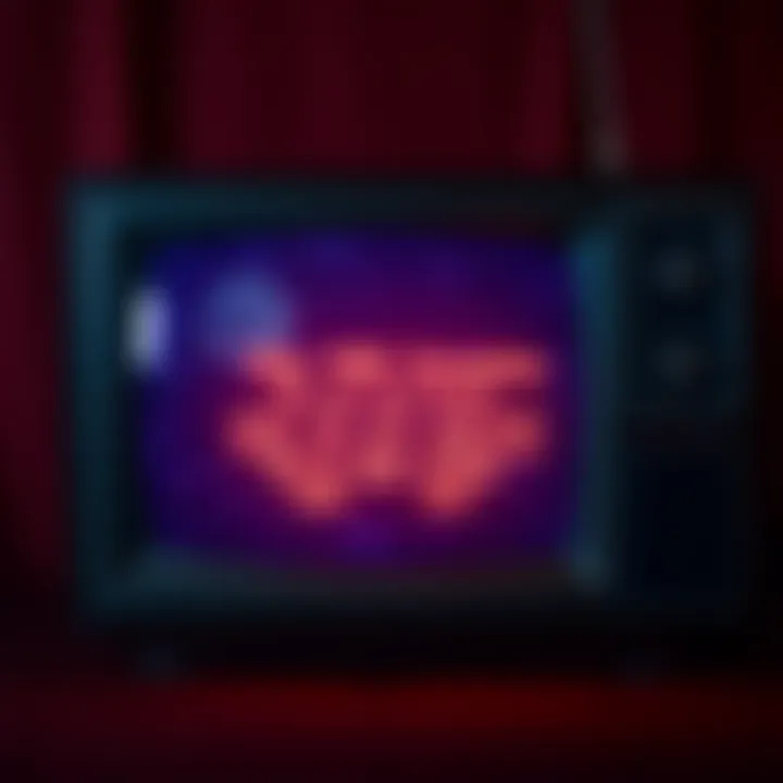 TV broadcast interruption A vintage television displaying static with a message from a voice claiming to be Vrillon from the Ashtar Galactic Command.