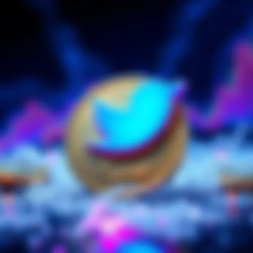 A digital representation of a Twitter token with a Twitter bird logo and cryptocurrency elements, symbolizing potential social media changes.