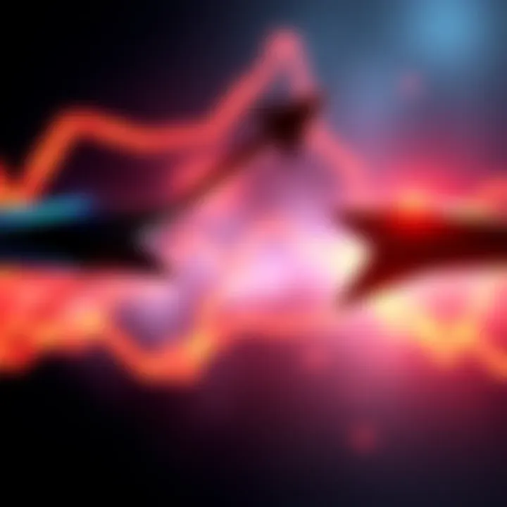 Two arrows, one pointing up and the other down, symbolizing contrasting ideas or values in a discussion about wealth.