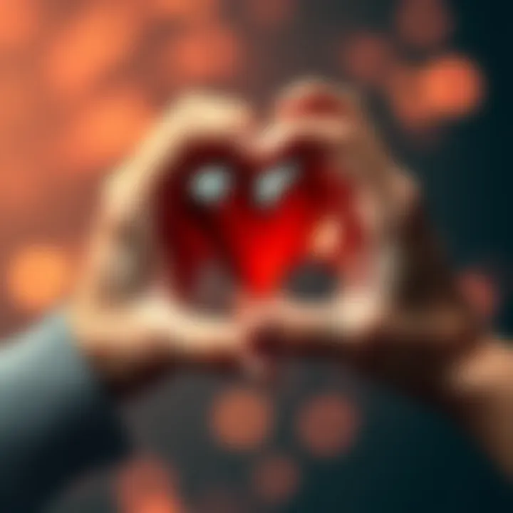 A close-up of two hands gently holding a heart-shaped object, symbolizing connection and emotion between people.