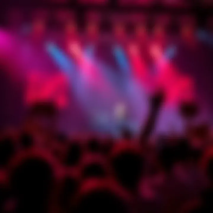 A lively concert scene featuring a band performing a parody of U2's song, with audience members laughing and holding cryptocurrency signs.