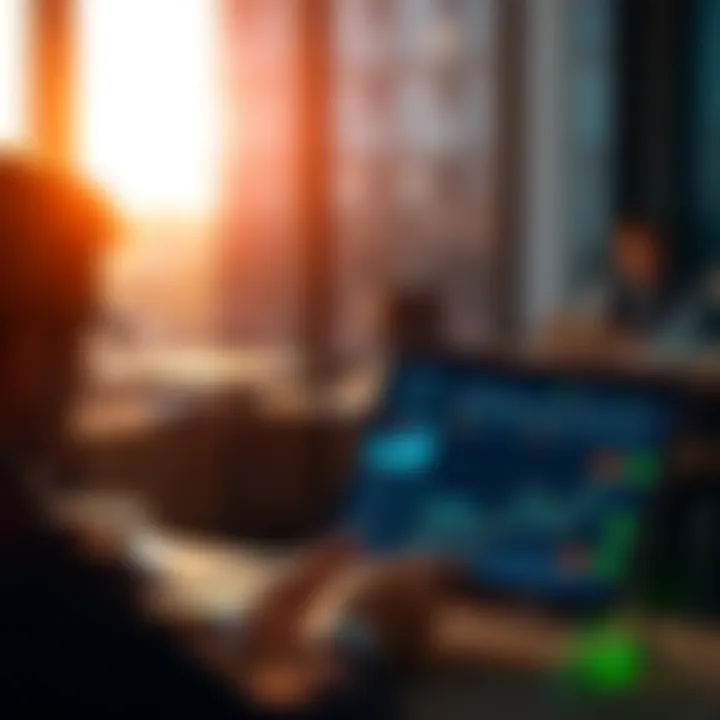 A financial advisor shows a client a digital chart with Bitcoin and cryptocurrency trends on a tablet