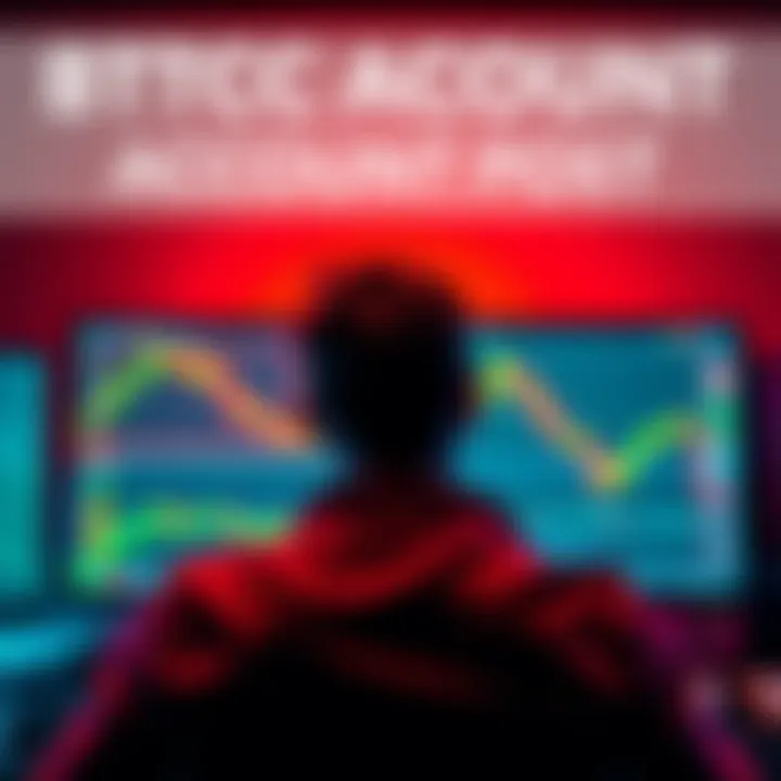 A person looking worried while viewing a computer screen showing a trading platform with negative financial figures, symbolizing account loss.