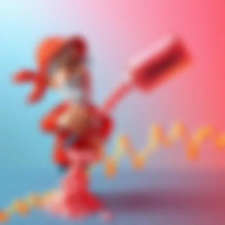 A humorous character, Uncle, pouring red salt onto a stock market graph with falling lines, showing a playful take on market challenges.