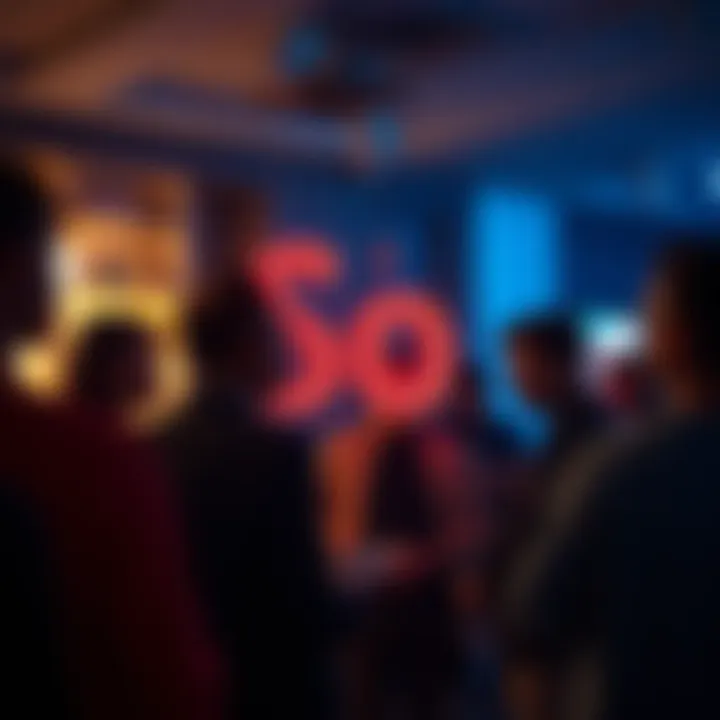 A group of people engaged in conversation, highlighting the use of the word 'So' in their dialogue.