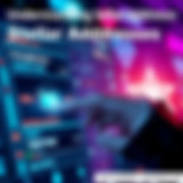 A person examining a digital wallet interface with XML and USDC addresses on the Stellar network