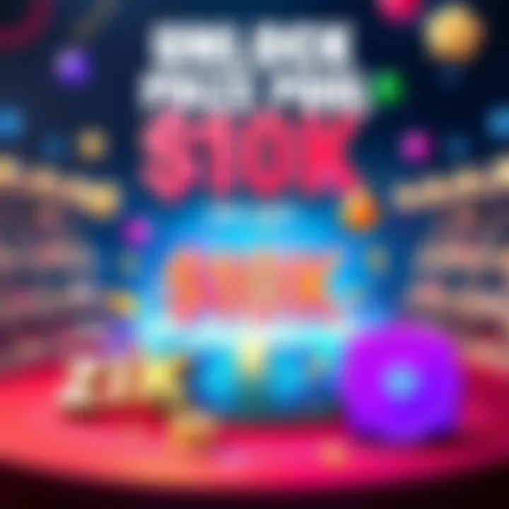 A graphic showing a cash prize pool, VIP rewards, and zero-fee cards with a festive background