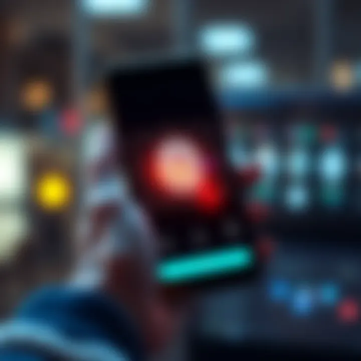 A person unlocking their Android device using fingerprint recognition on the screen