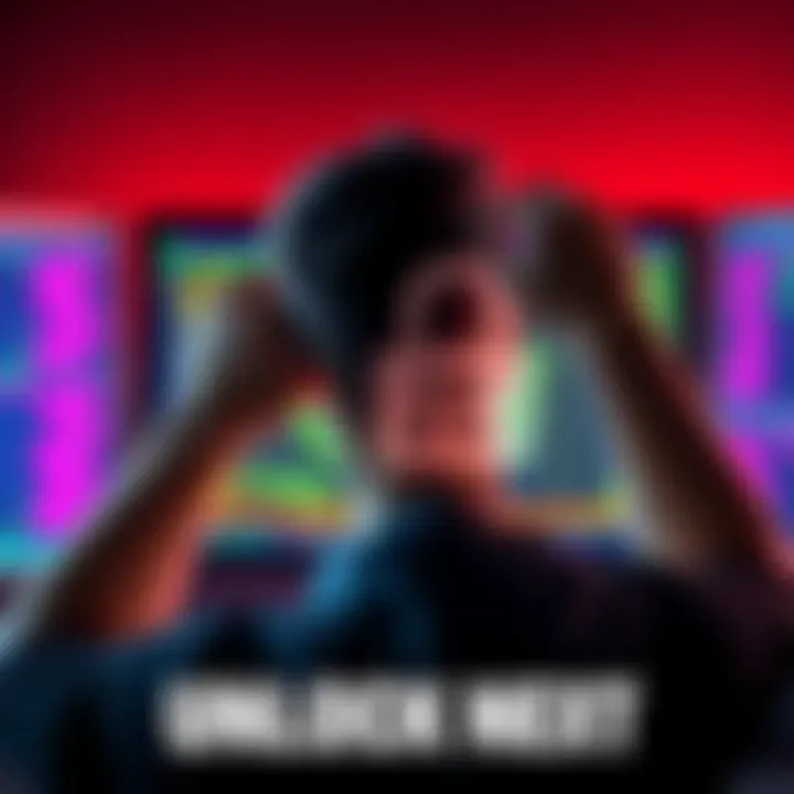 A frustrated person looking at a computer screen with a locked Pi symbol, holding their head in confusion.