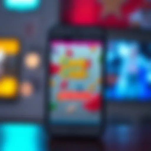 A smartphone showing an ad for Candy Crush with a download button being activated unexpectedly.