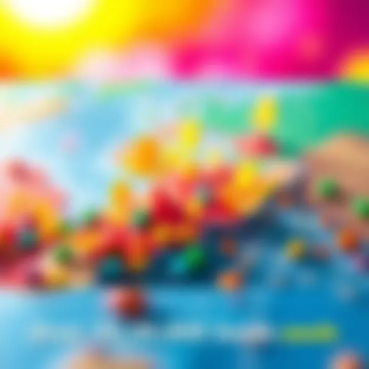 Visual representation of players generating Seeds in Upland's game world with colorful seed icons and a vibrant map background