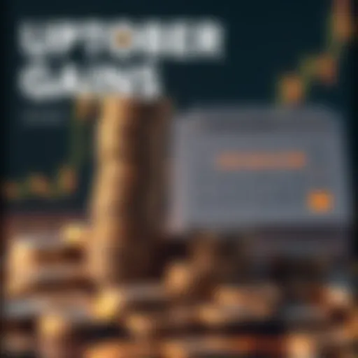 Uptober Gains Concept A stack of coins with a calendar showing October, symbolizing investment and financial gains during Uptober.