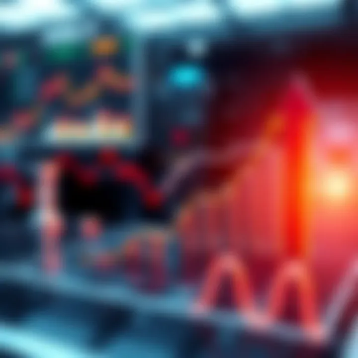 A chart showing a consistent upward trend with arrows pointing up, symbolizing growth in various sectors.