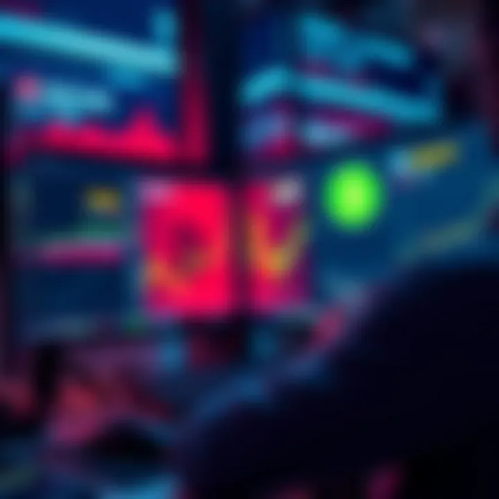 A person researching and comparing US banks for offshore crypto funds, with charts of USDC and USDT on screens