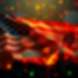 The US flag with digital currency symbols representing the inclusion of cryptocurrency in national cybersecurity efforts