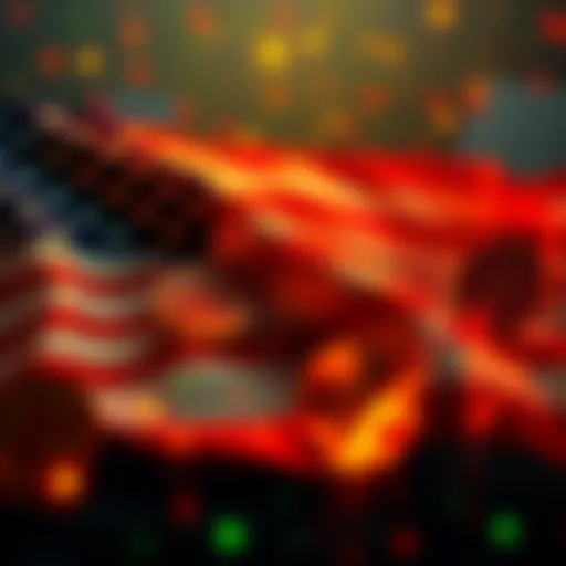 The US flag with digital currency symbols representing the inclusion of cryptocurrency in national cybersecurity efforts