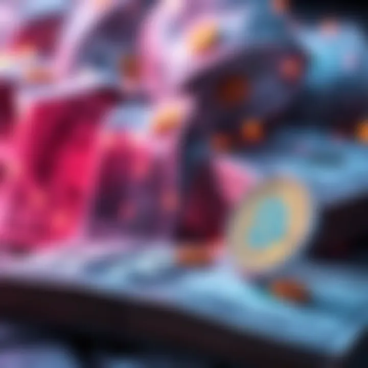 A graphic showing US dollar bills transforming into digital stablecoins, illustrating the transition of national debt into digital currency.