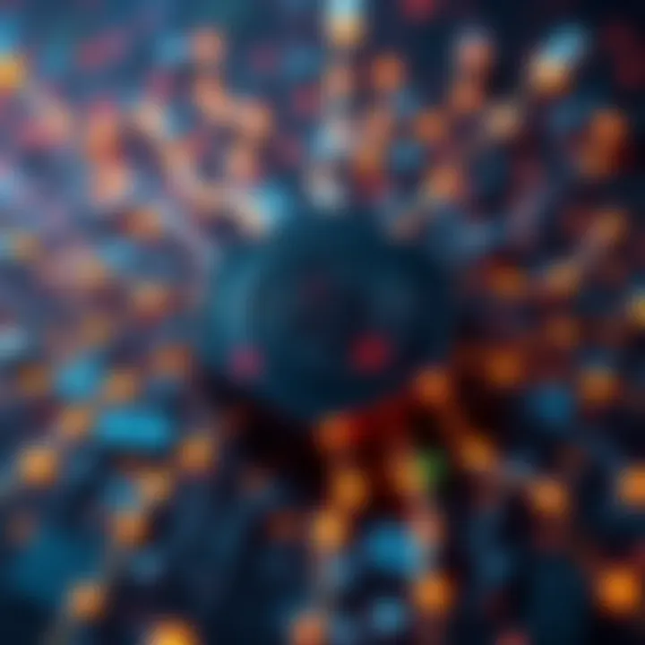 An illustration of a blockchain network being connected to a Bitcoin node, symbolizing cybersecurity efforts by the US government.