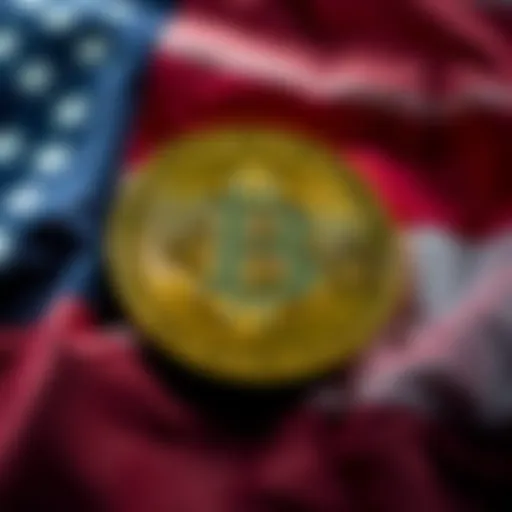 A visual representation of the US flag and a Bitcoin symbol, highlighting tensions over cryptocurrency and government intervention.
