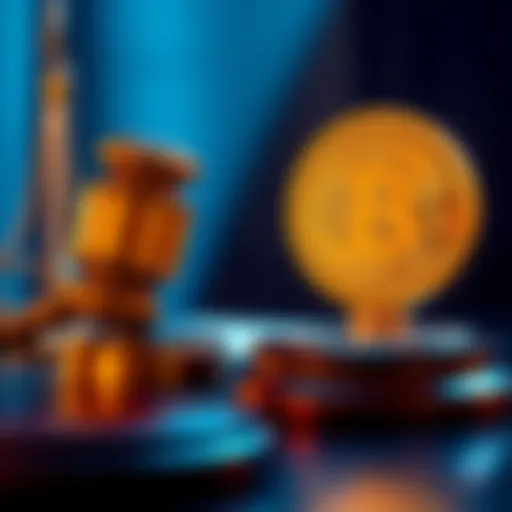 A gavel and a Bitcoin symbol representing a legal decision on cryptocurrency fraud charges