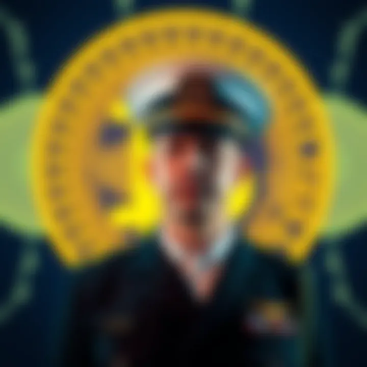 Admiral Samuel Paparo stands in front of a backdrop displaying the Bitcoin logo, emphasizing the military's involvement in cryptocurrency