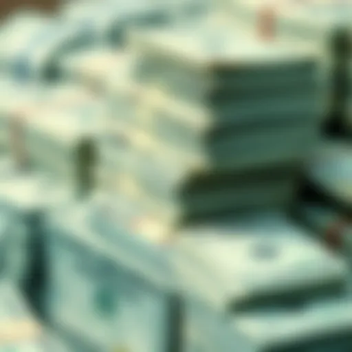 A visual representation showing a large stack of U.S. dollar bills to symbolize the rapid increase in money supply over the past five years.