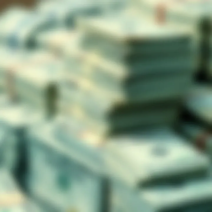 A visual representation showing a large stack of U.S. dollar bills to symbolize the rapid increase in money supply over the past five years.