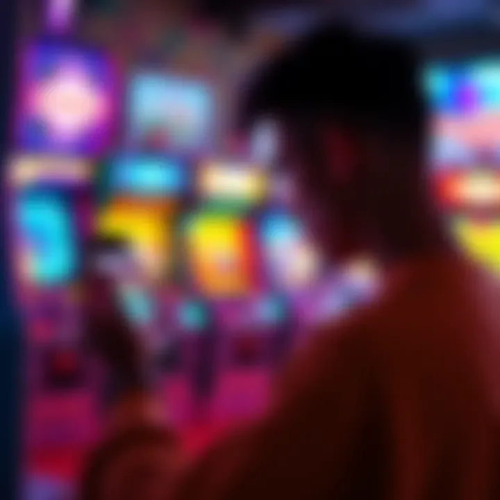 A person looking at their smartphone screen showing arcade game offers after resetting their advertising ID