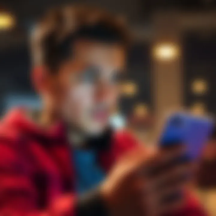 Person looks worried while checking their phone for a warning from Revolut about account use