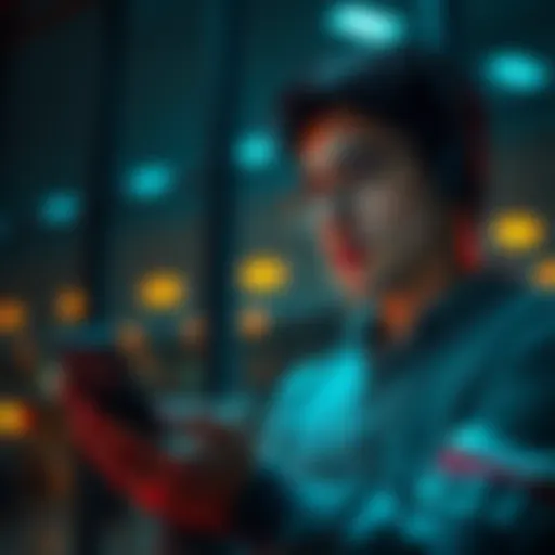 A person pondering the safety of sharing bank login details while looking at a phone with financial app