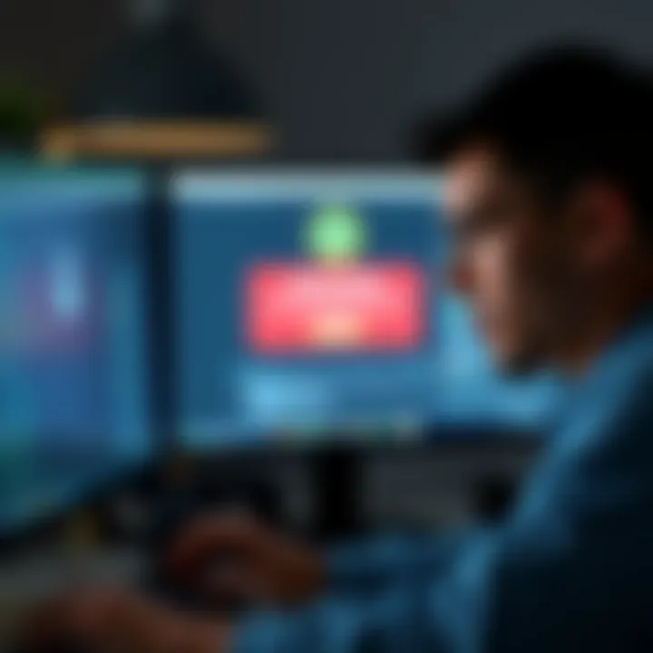 A person looking at a computer screen showing a security alert for a Gemini account, looking concerned and frustrated.