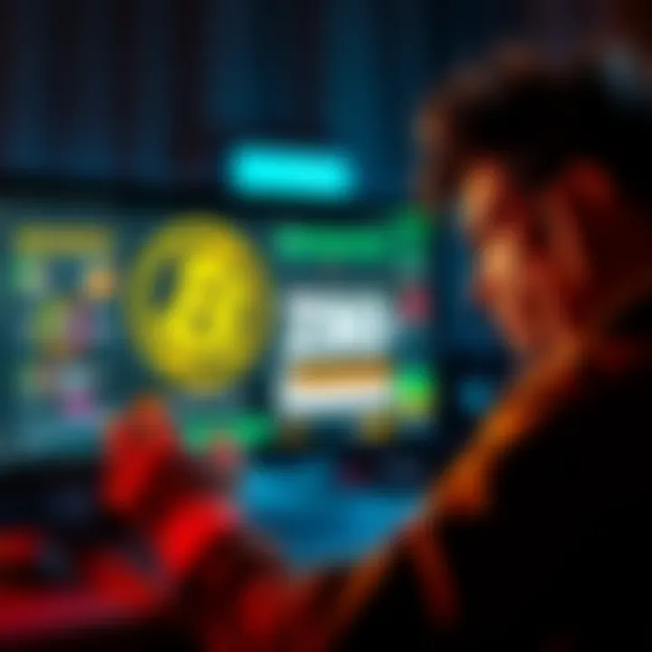 User frustrated with ZBD bitcoin game ads A person looking upset at a computer screen, showing a ZBD bitcoin game ad that did not credit views