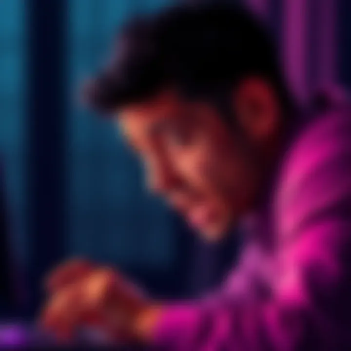 User's Funds Vanished After Update A distressed person looking at a computer screen with a shocked expression as they realize their crypto funds are gone after a wallet update.