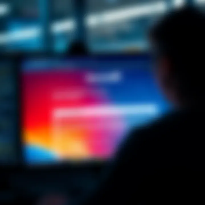 A user looks at a computer screen displaying the Secondfi website with a focus on the new user agreement, showing signs of concern about security.